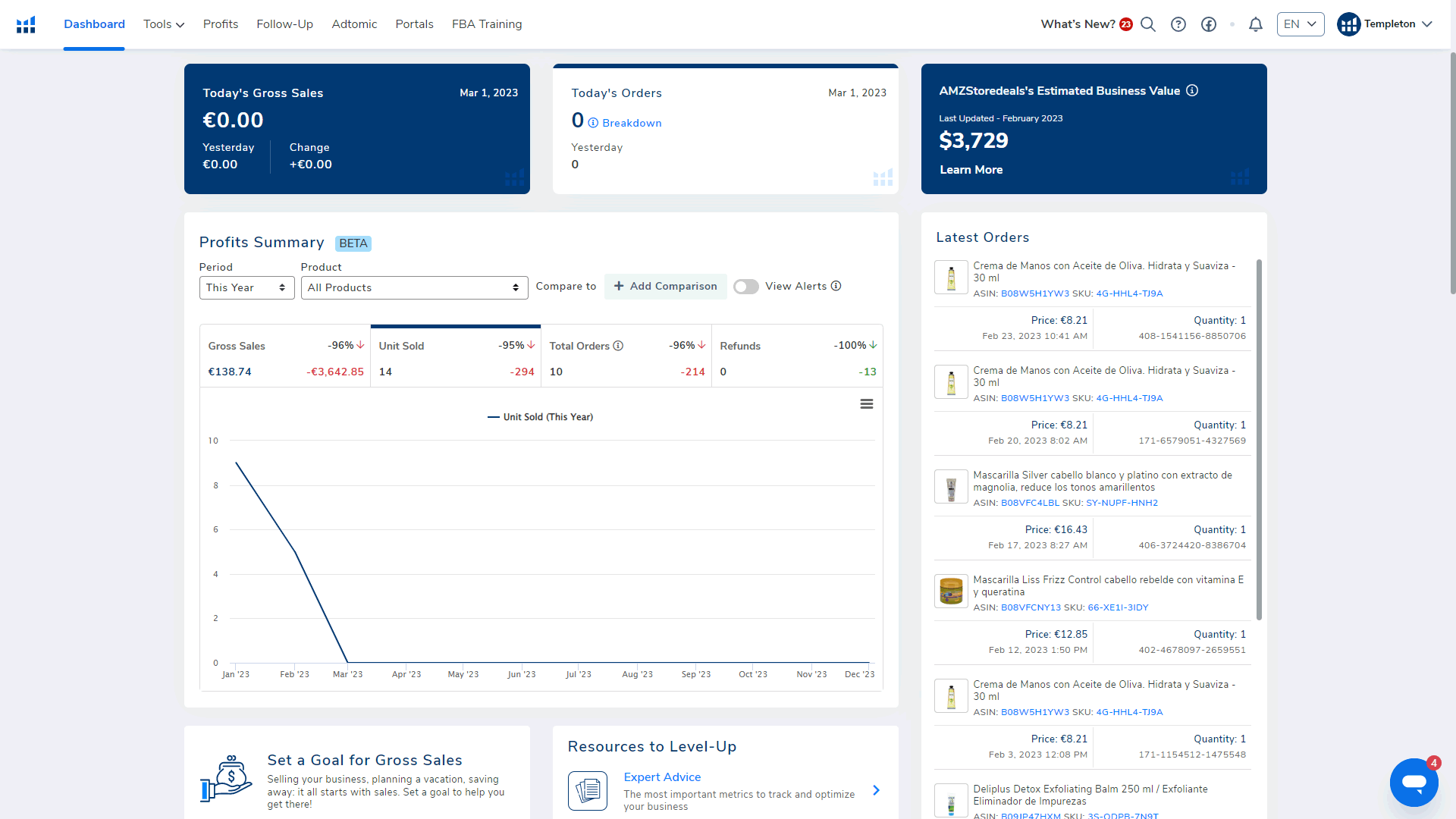 helium 10 dashboard