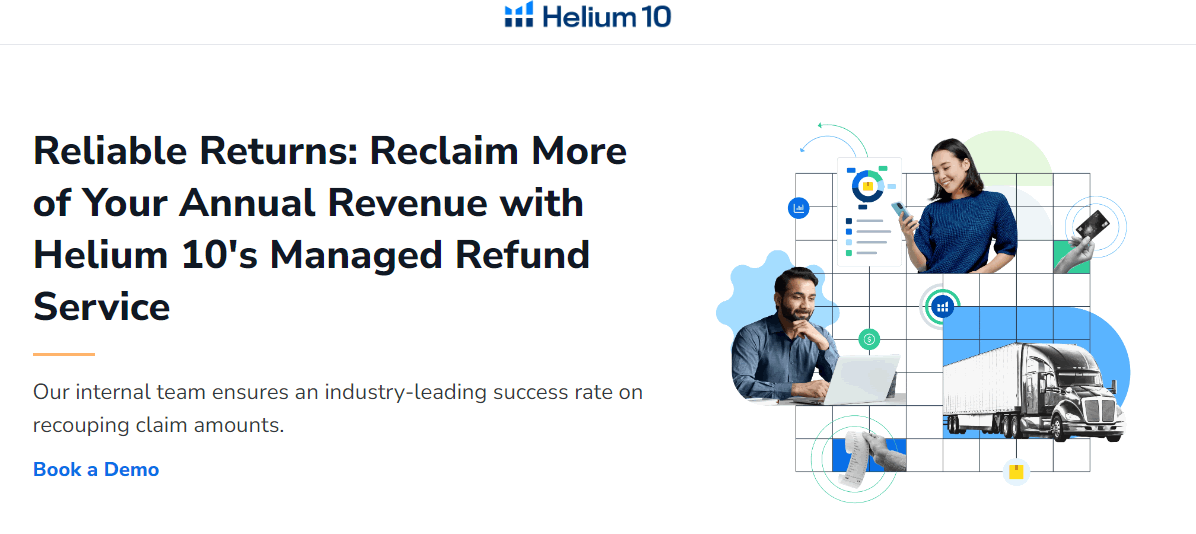 Helium 10 managed refund service splash