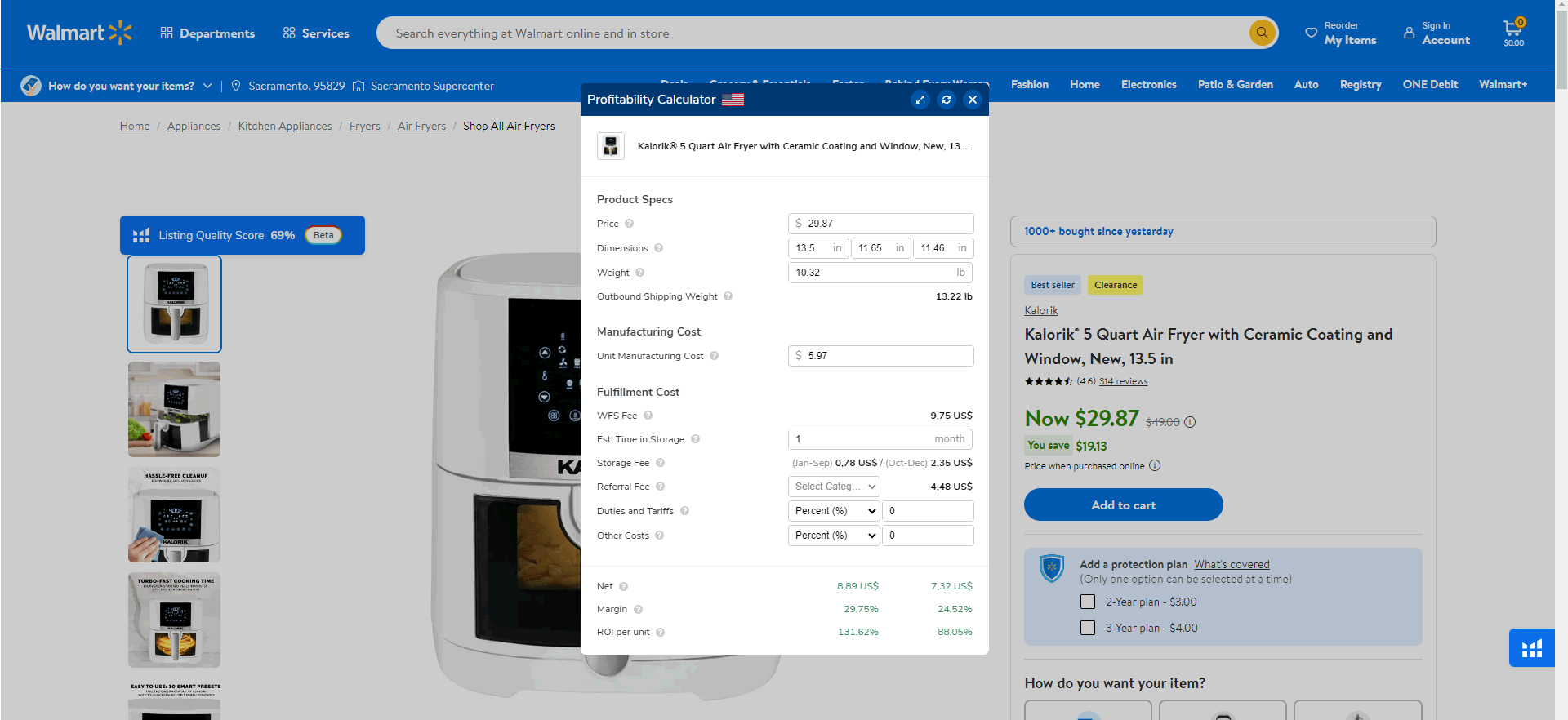 elio 10 calcolatore di profitto per walmart